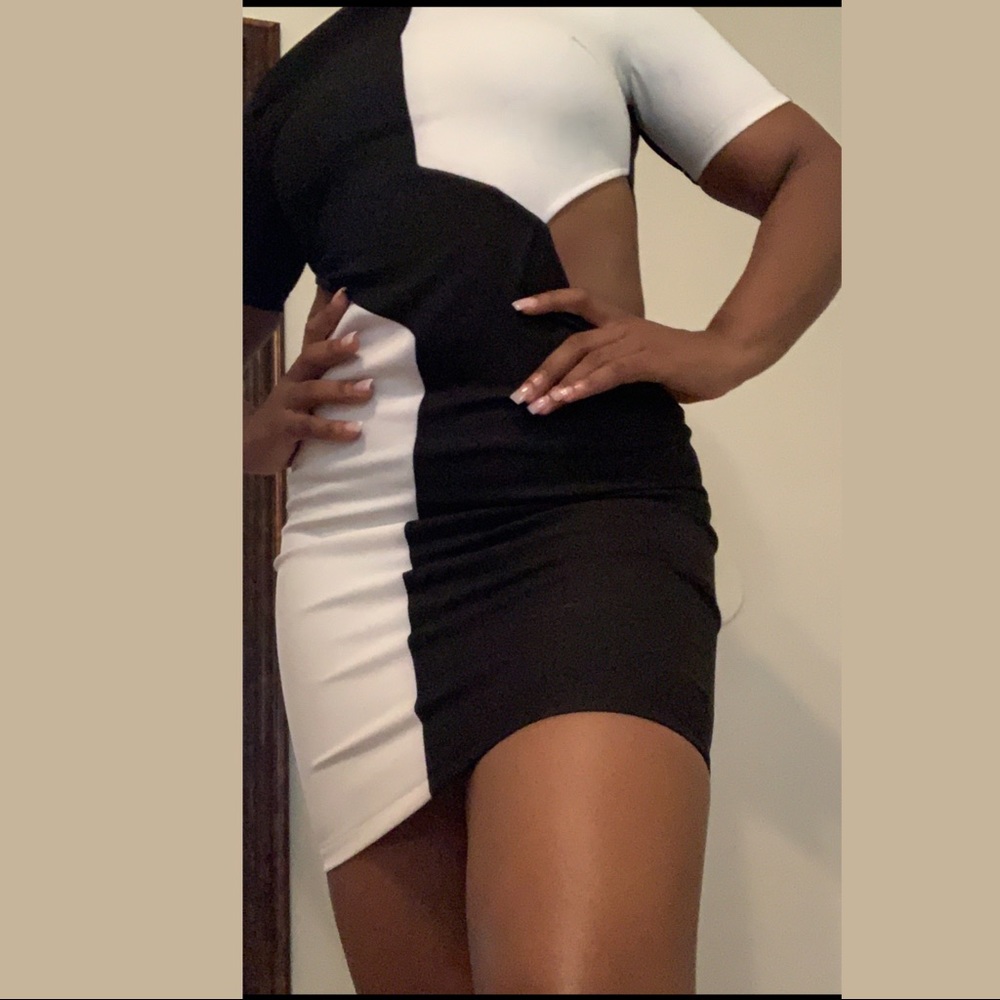 Black and White Cutout Dress